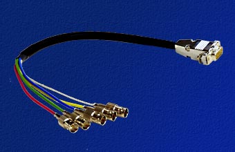 Our own breakout adapter--Belden 1522A with RF female BNCs